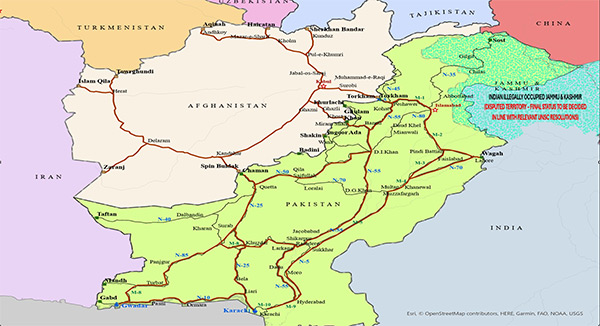 Map of Pakistan’s Trade Routes to Afghanistan
